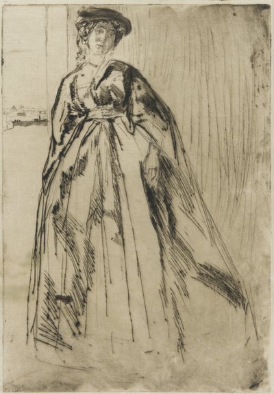 Finette, 1859 (droge naald op papier) door James Abbott McNeill Whistler